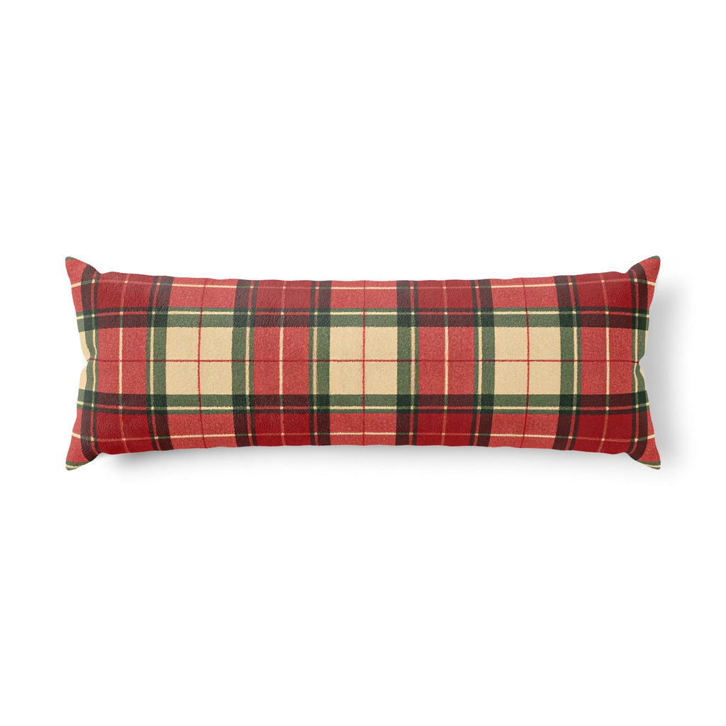 Red Green Tartan Plaid Body Pillow