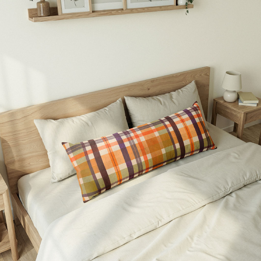Multicolor Plaid Pattern Body Pillow
