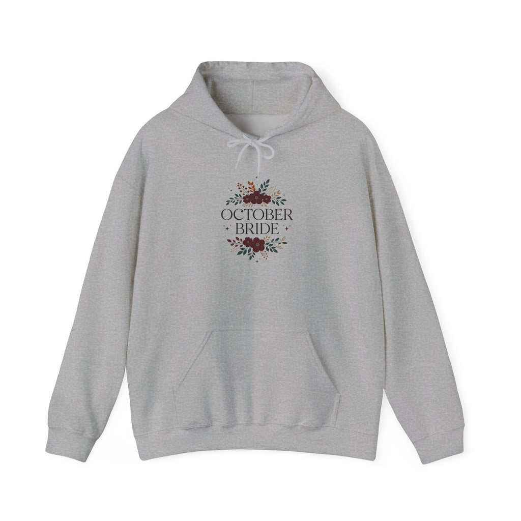 October Bride Hoodie — Floral Fall Bridal Sweatshirt