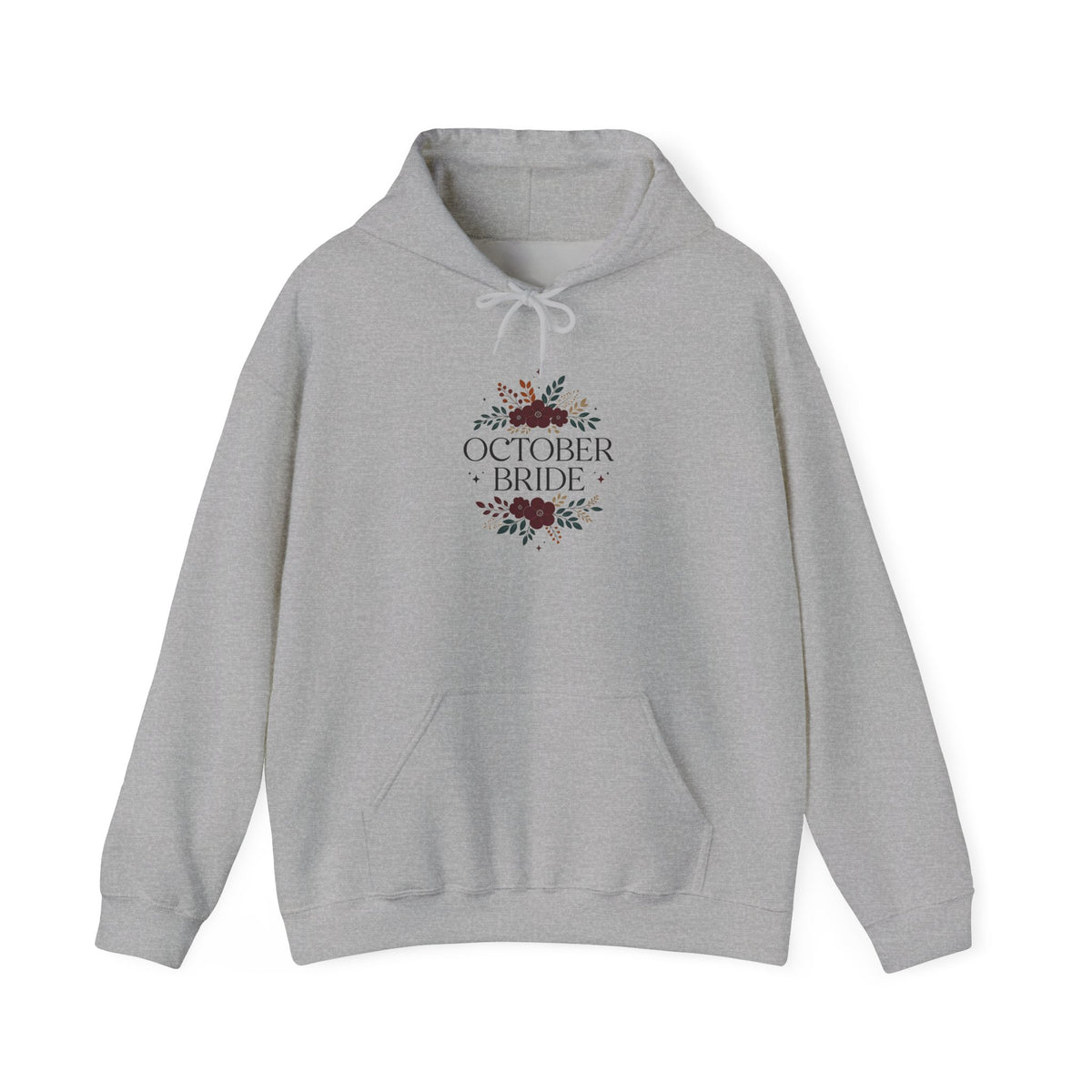 October Bride Hoodie — Floral Fall Bridal Sweatshirt