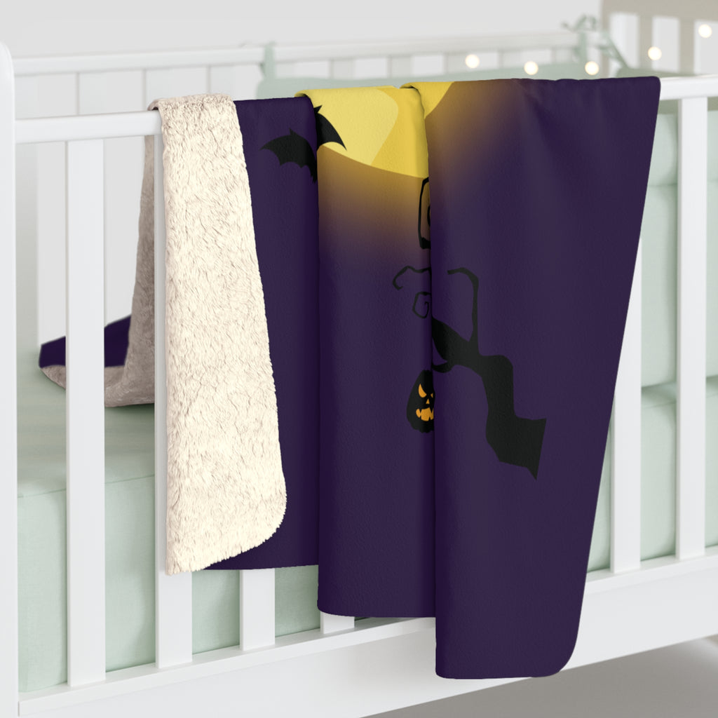 Golden Moon & Bats Sherpa Fleece Blanket