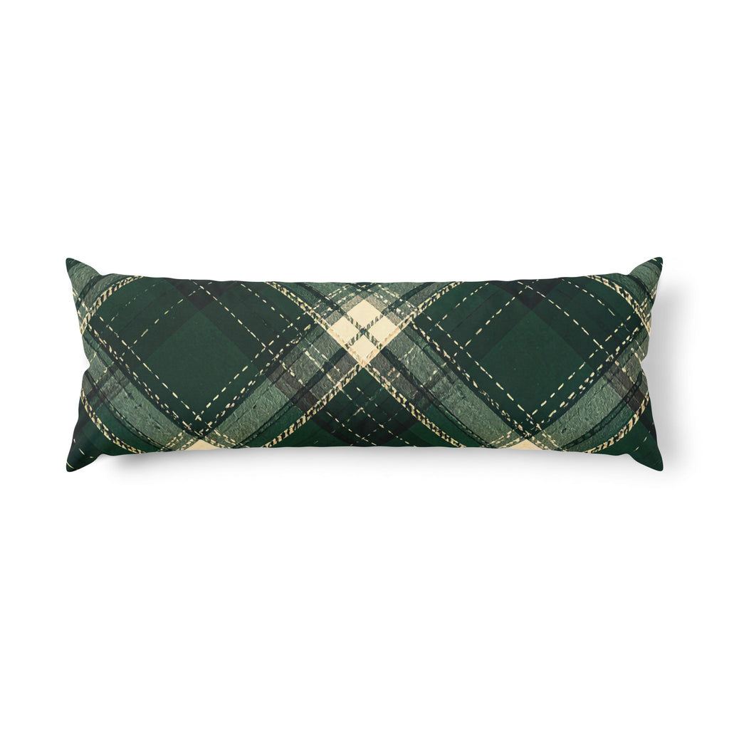 Green Argyle Plaid Body Pillow
