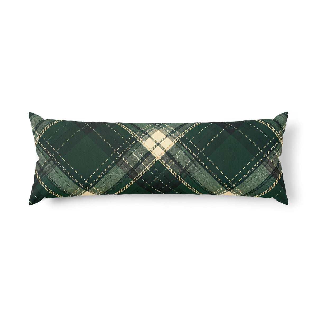 Green Argyle Plaid Body Pillow