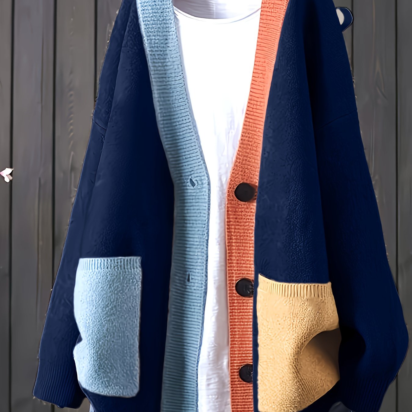 Plus Size Oversized Cardigan - Elegant Button-Front Sweater Coat for Fall & Winter