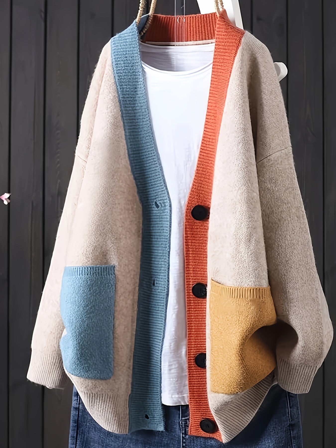 Plus Size Oversized Cardigan - Elegant Button-Front Sweater Coat for Fall & Winter
