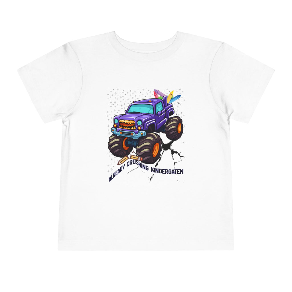 Monster Truck Toddler Tee — 'Already Crushing Kindergarten' Back-to-School Shirt