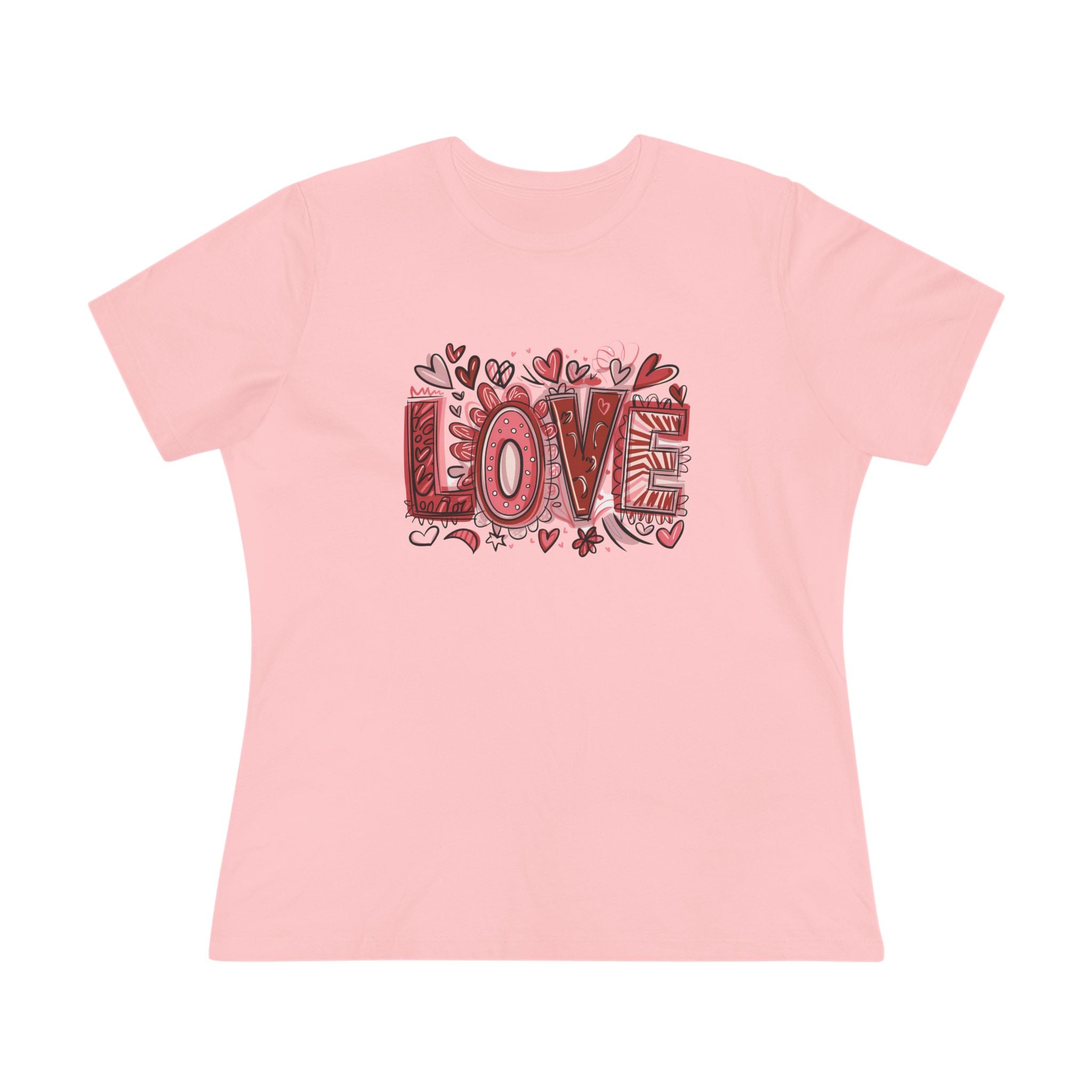 Love Heart Cotton Tee - Valentine's Day Graphic Shirt for Women