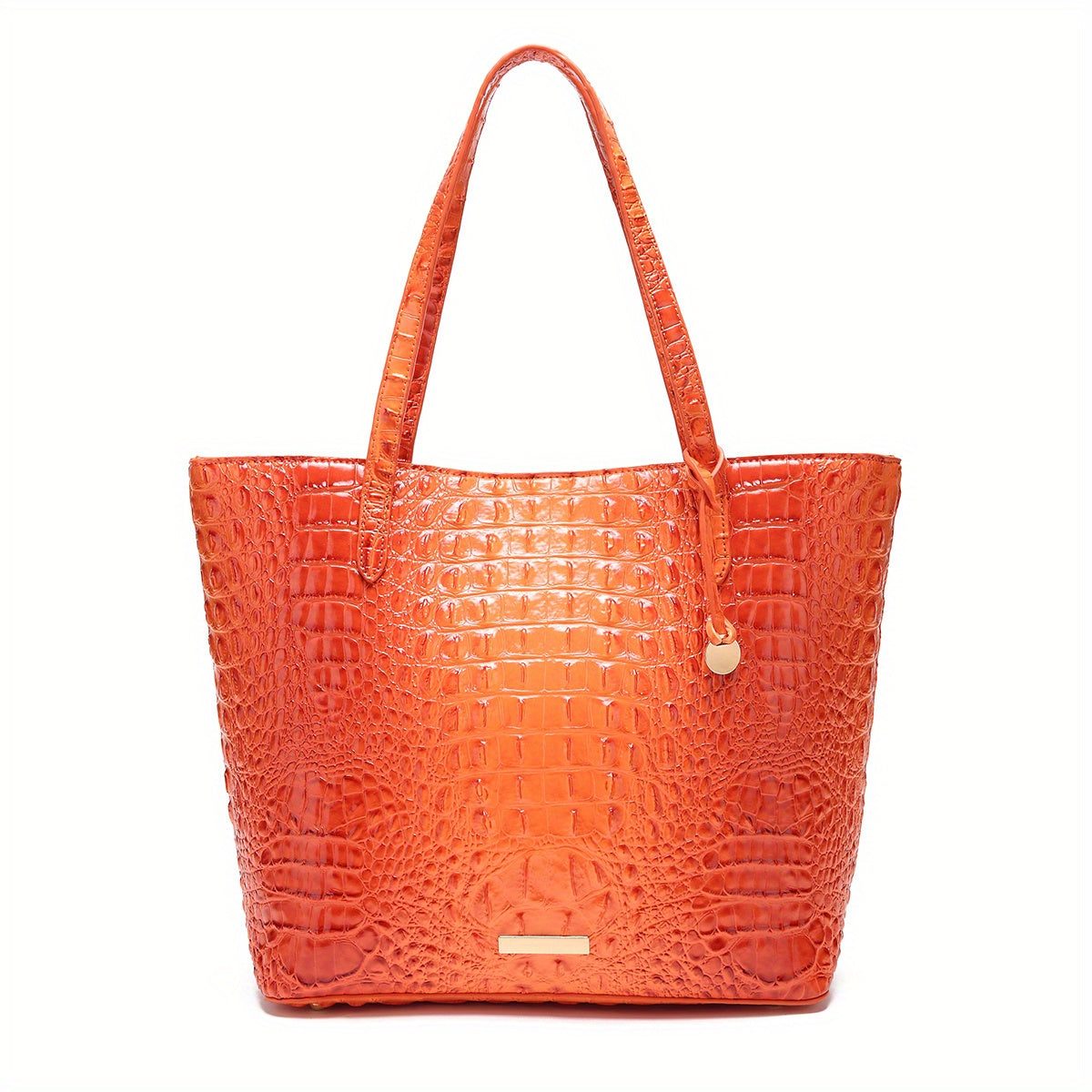 Crocodile Pattern Tote Bag Set with Clutch - 2-Piece Handbag for Women