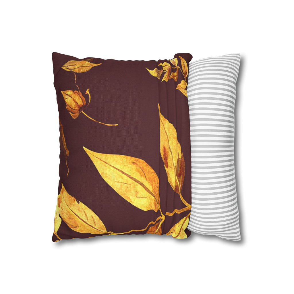 Golden Autumn Leaves Throw Pillow Cover