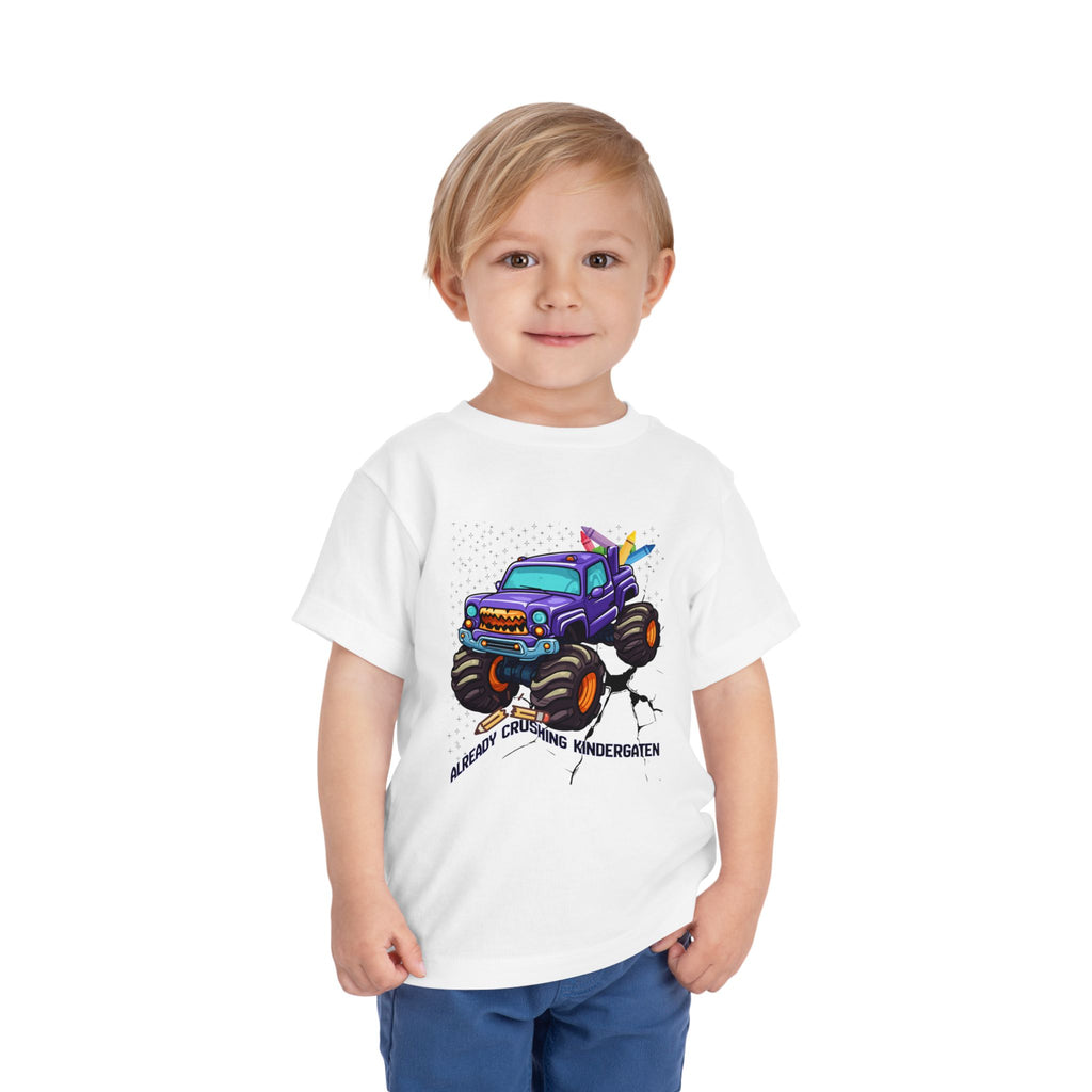 Monster Truck Toddler Tee — 'Already Crushing Kindergarten' Back-to-School Shirt