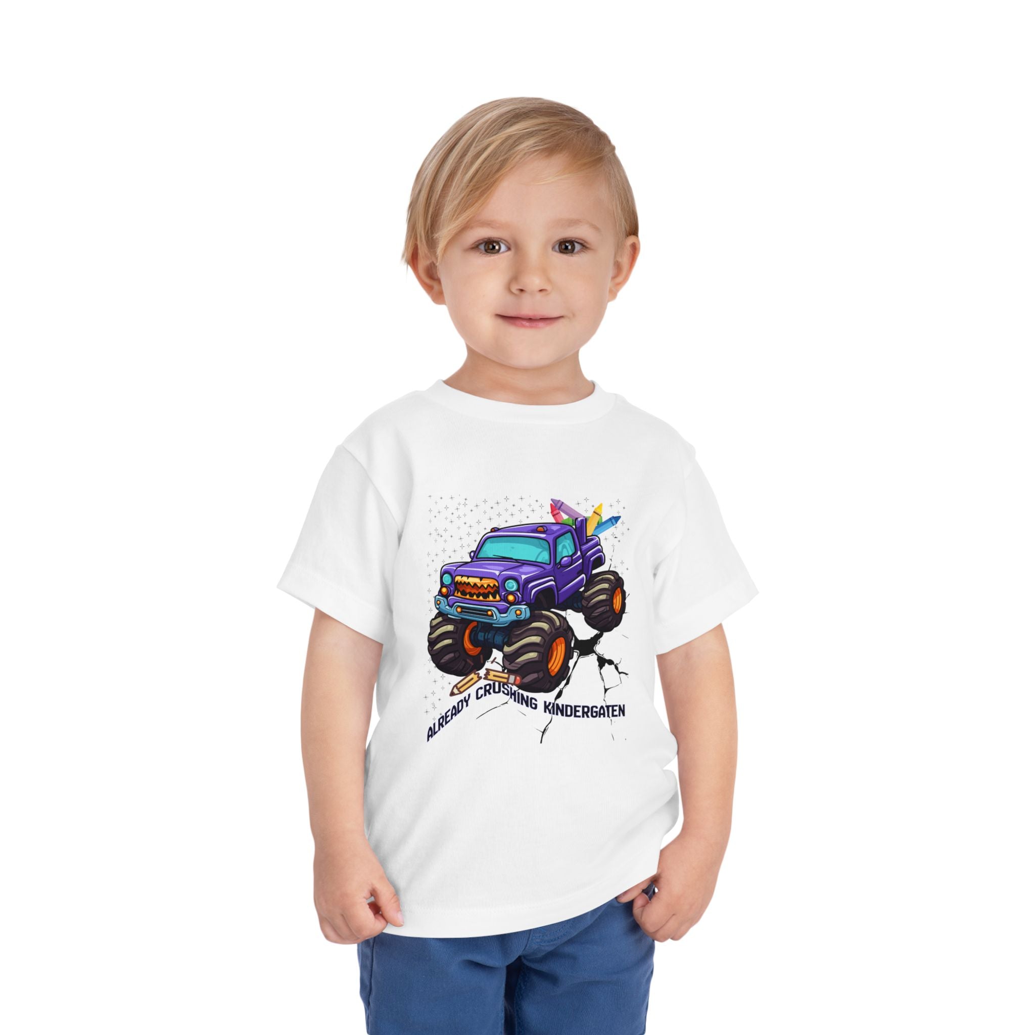 Monster Truck Toddler Tee — 'Already Crushing Kindergarten' Back-to-School Shirt