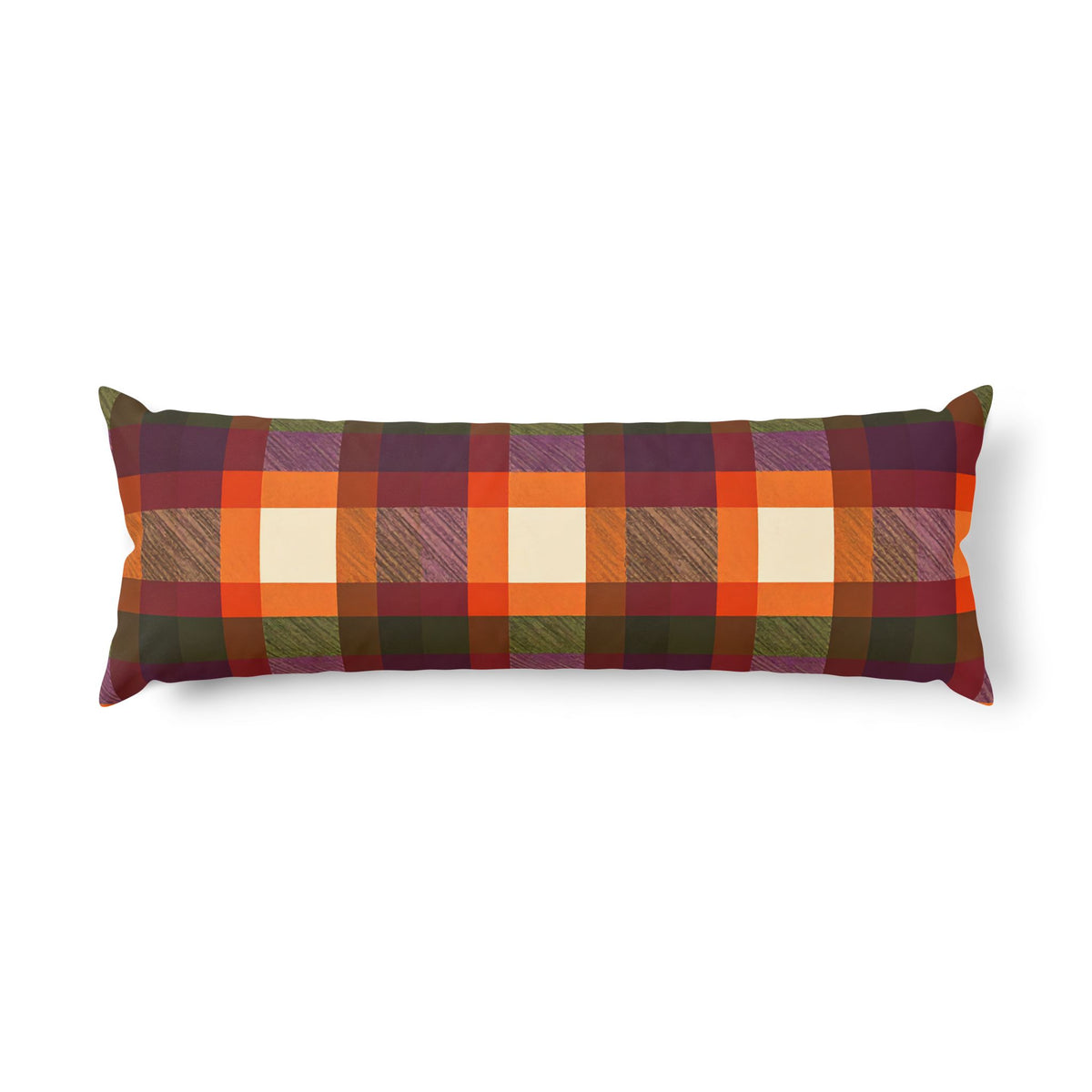Rustic Autumn Plaid Body Pillow