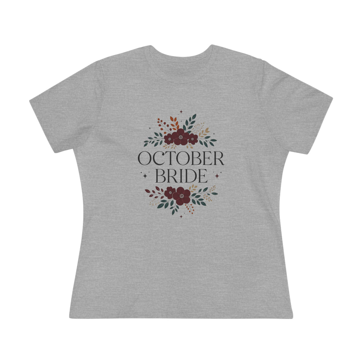 October Bride Floral Tee — Fall Wedding & Halloween Bride Shirt
