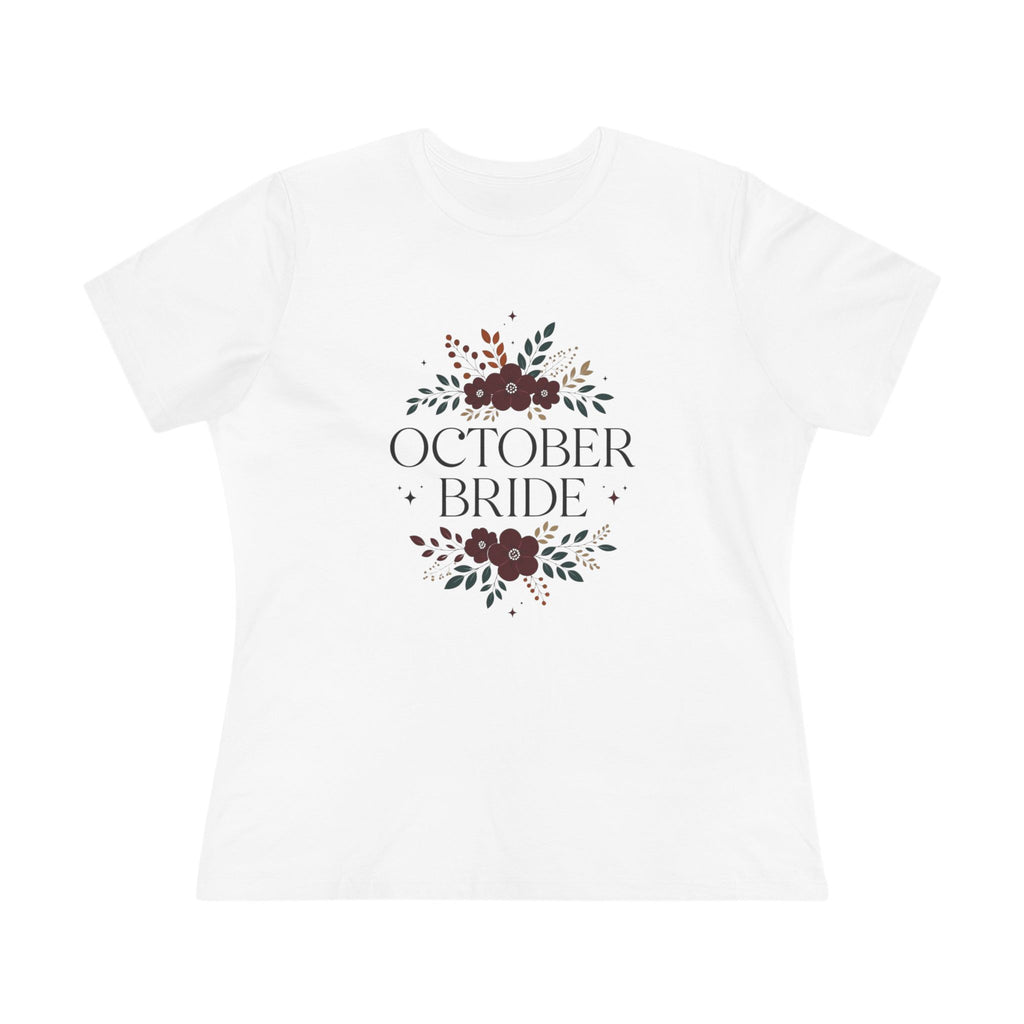October Bride Floral Tee — Fall Wedding & Halloween Bride Shirt