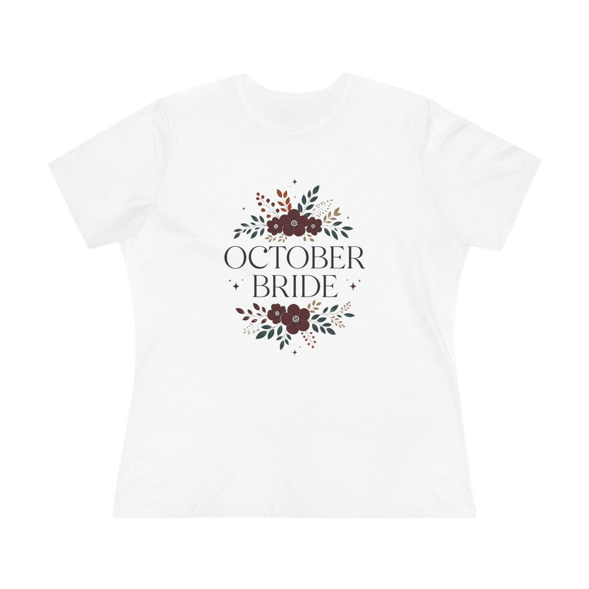 October Bride Floral Tee — Fall Wedding & Halloween Bride Shirt