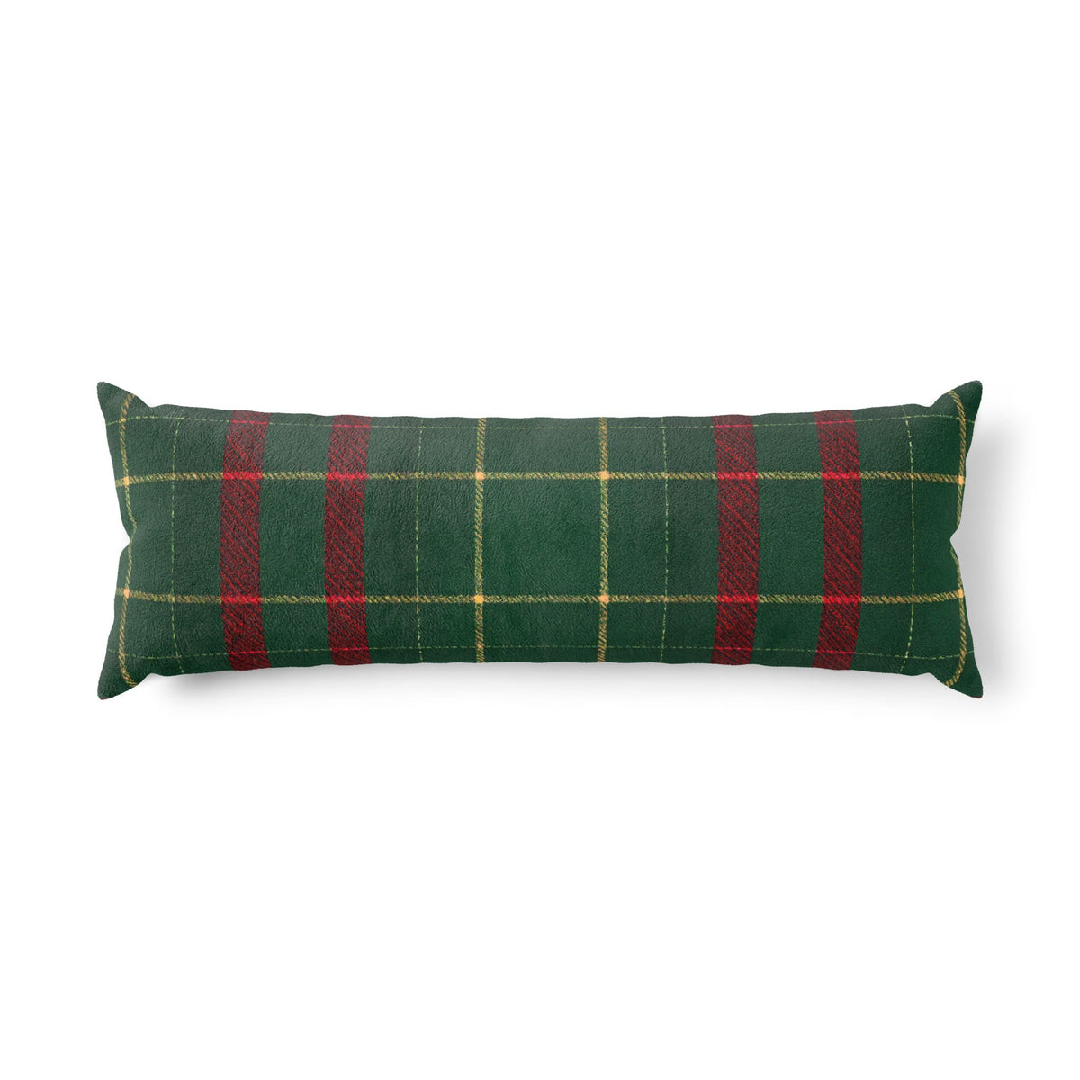 Forest Green & Red Tartan Body Pillow