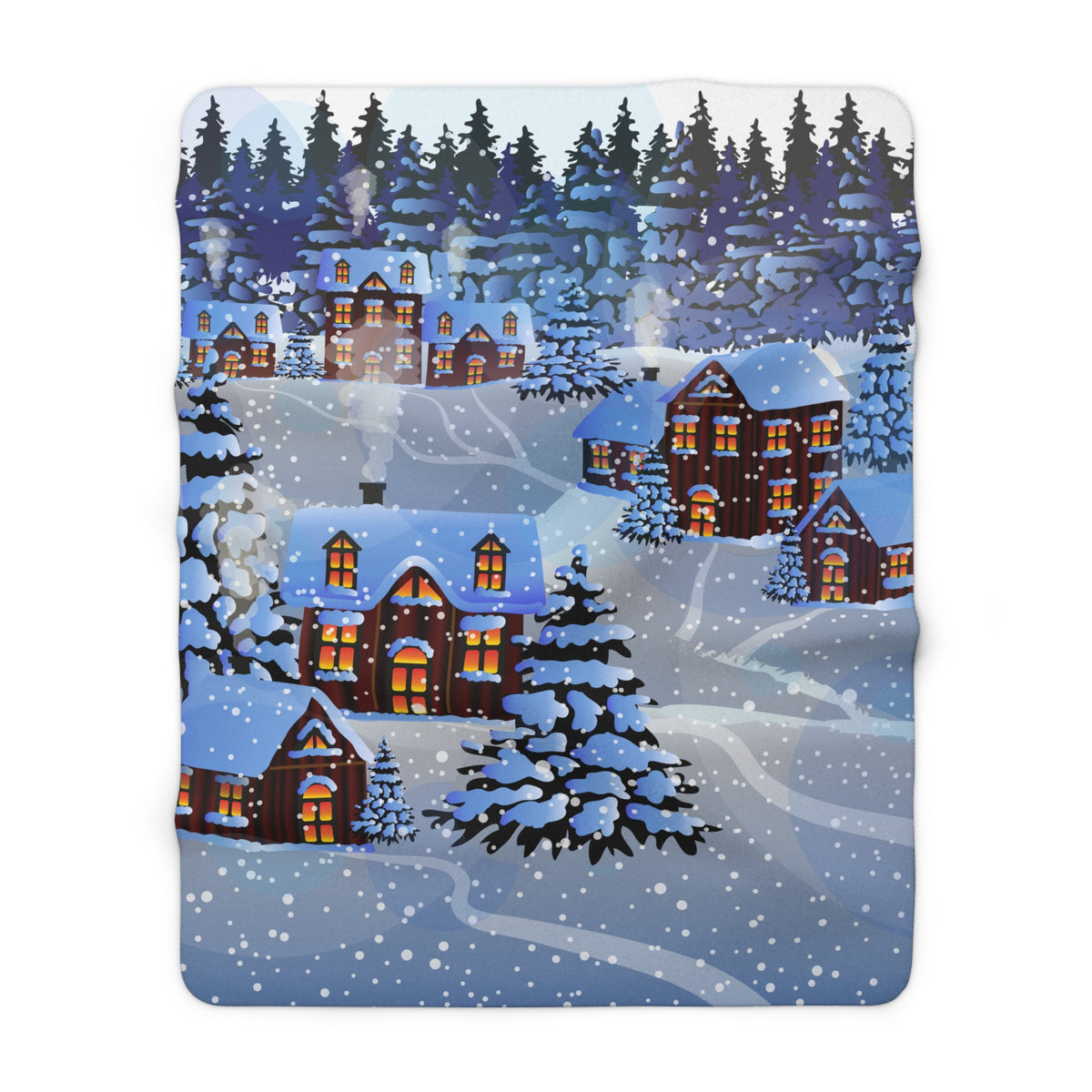 Winter Village Christmas Sherpa Fleece Blanket