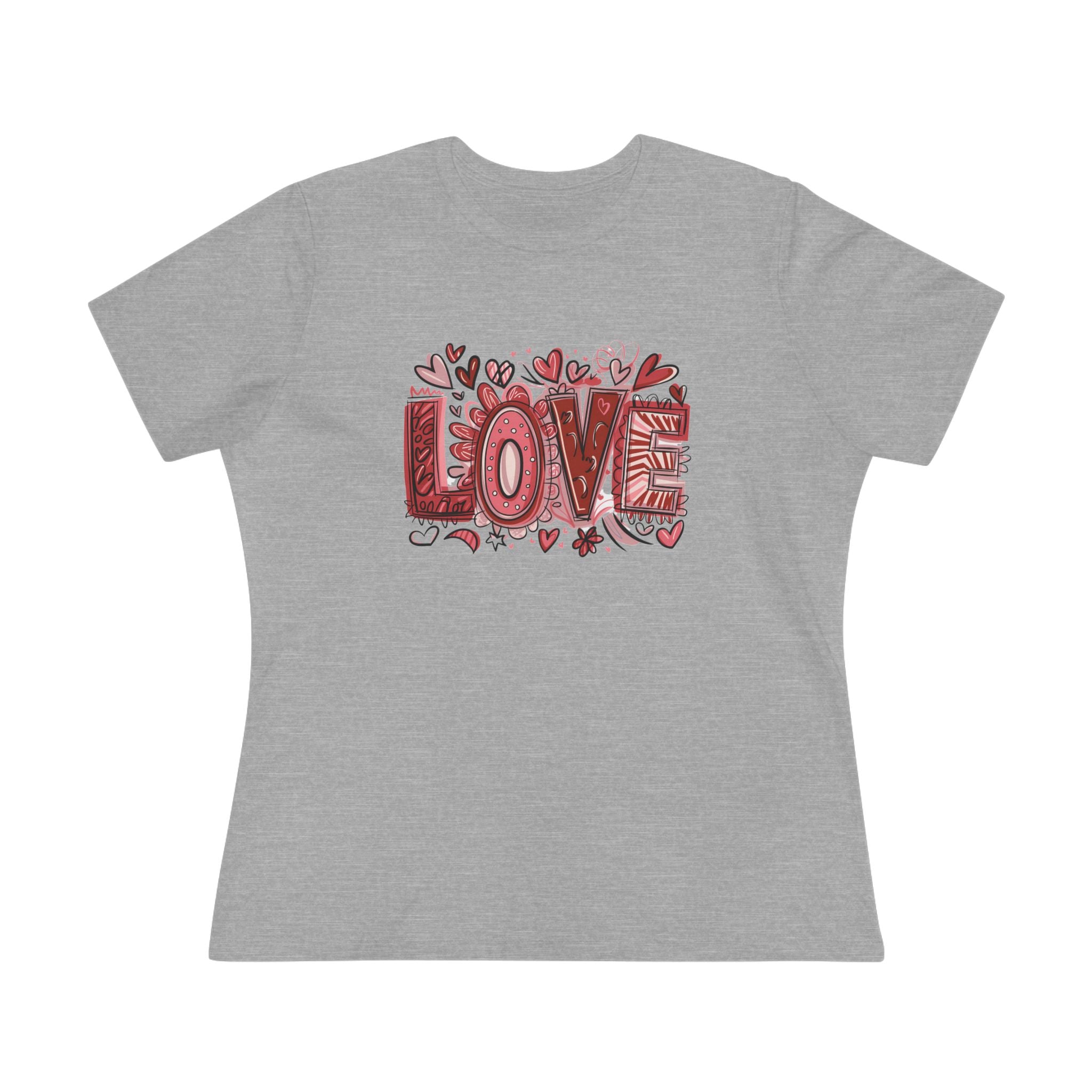 Love Heart Cotton Tee - Valentine's Day Graphic Shirt for Women