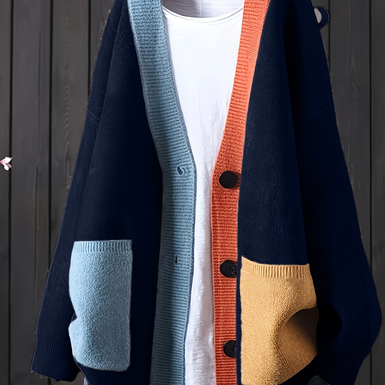 Plus Size Oversized Cardigan - Elegant Button-Front Sweater Coat for Fall & Winter