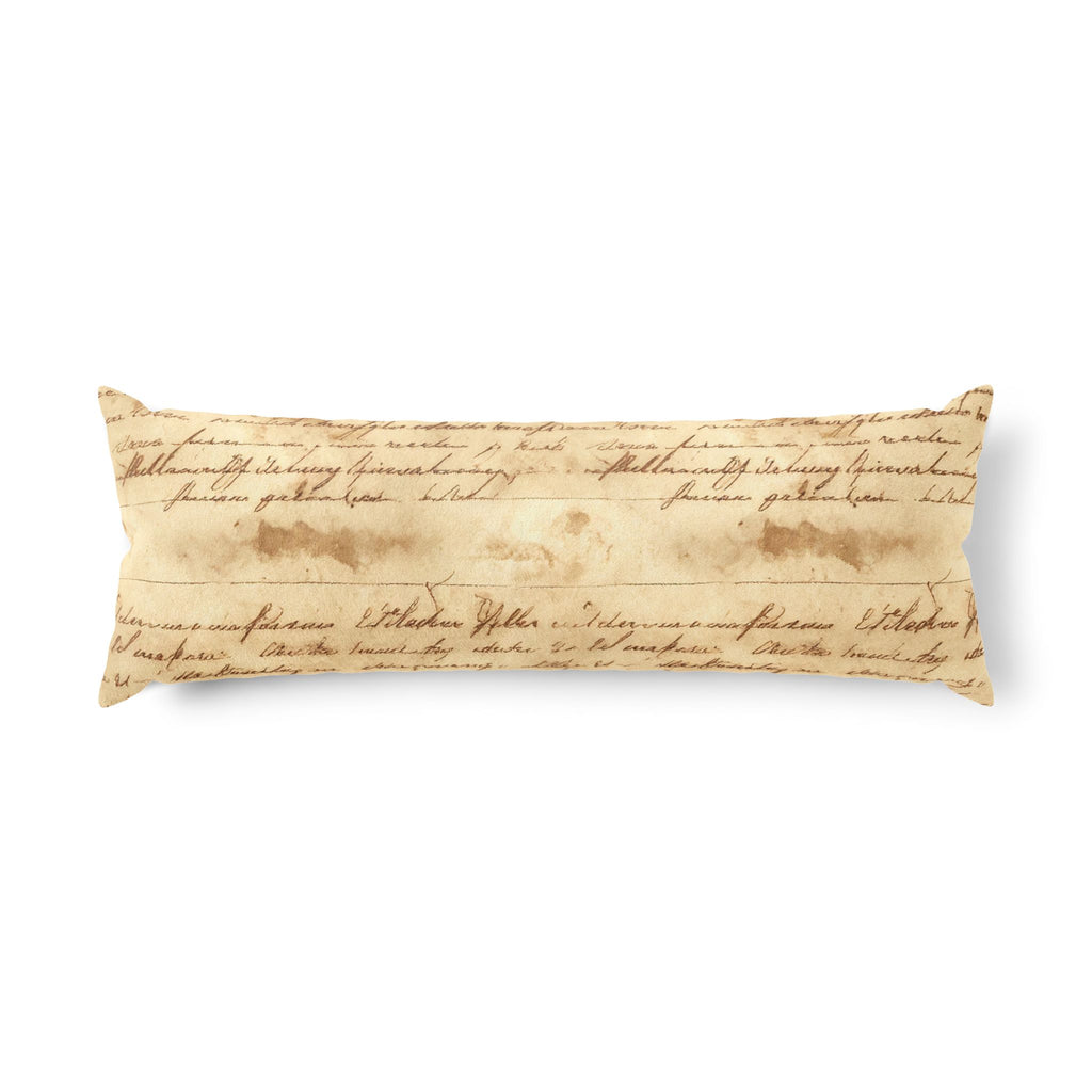 Vintage Script Writing Body Pillow