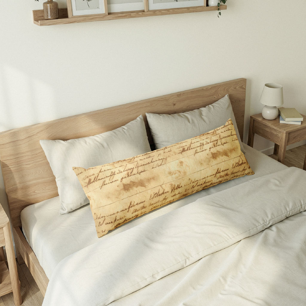 Vintage Script Writing Body Pillow