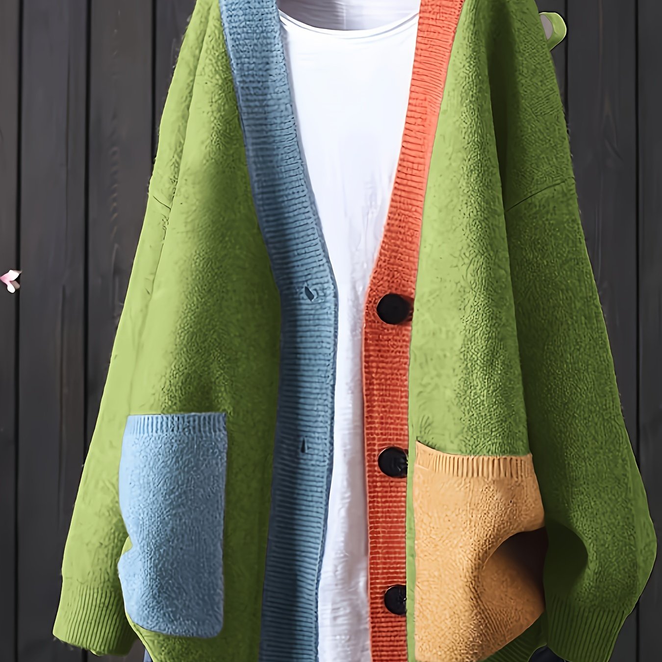 Plus Size Oversized Cardigan - Elegant Button-Front Sweater Coat for Fall & Winter