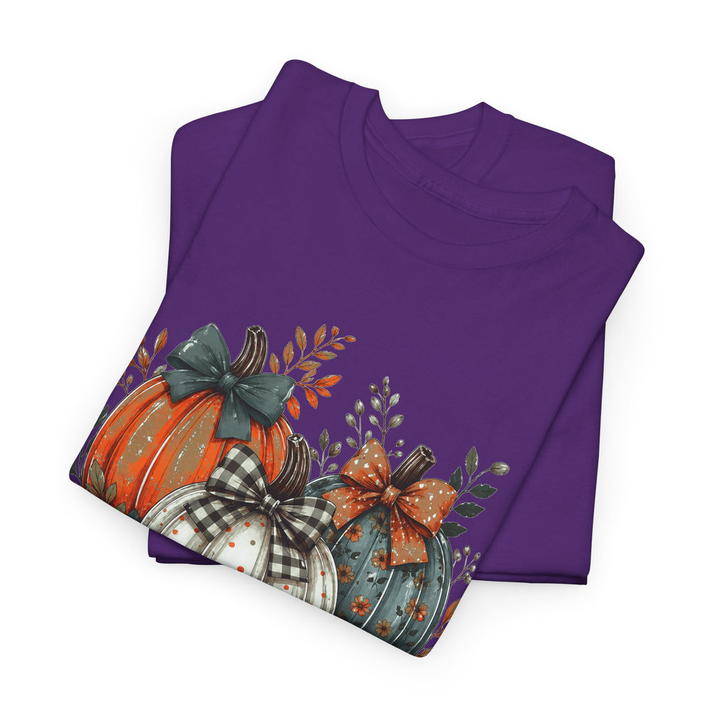 Autumn Pumpkin Trio Tee — Fall Floral Harvest Shirt