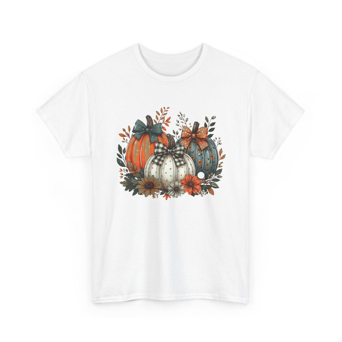 Autumn Pumpkin Trio Tee — Fall Floral Harvest Shirt