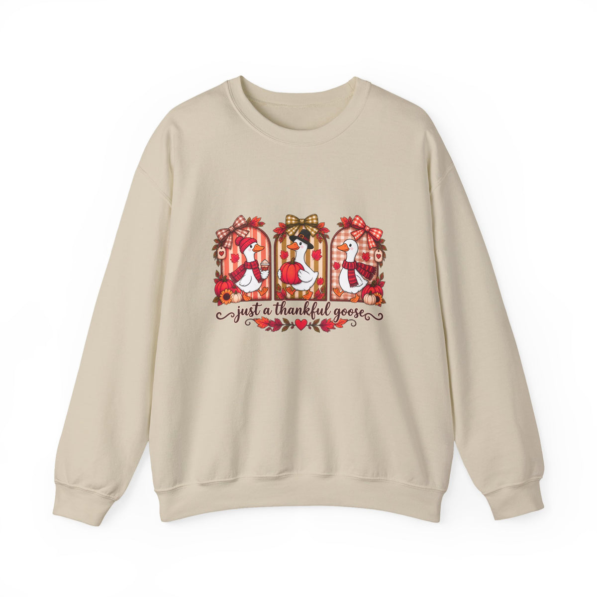 Thankful Geese Crewneck Sweatshirt — Fall Thanksgiving Cozy Pullover