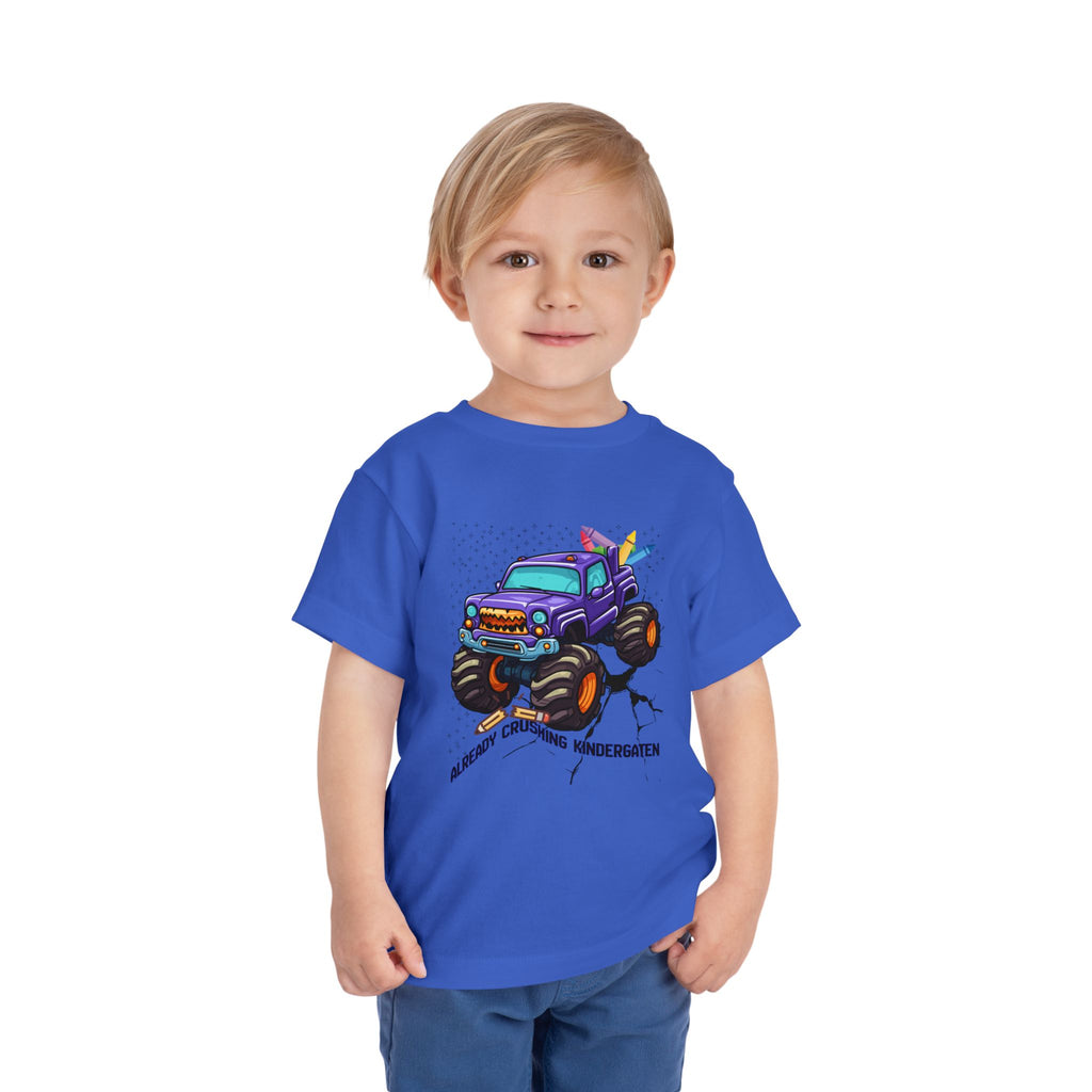 Monster Truck Toddler Tee — 'Already Crushing Kindergarten' Back-to-School Shirt