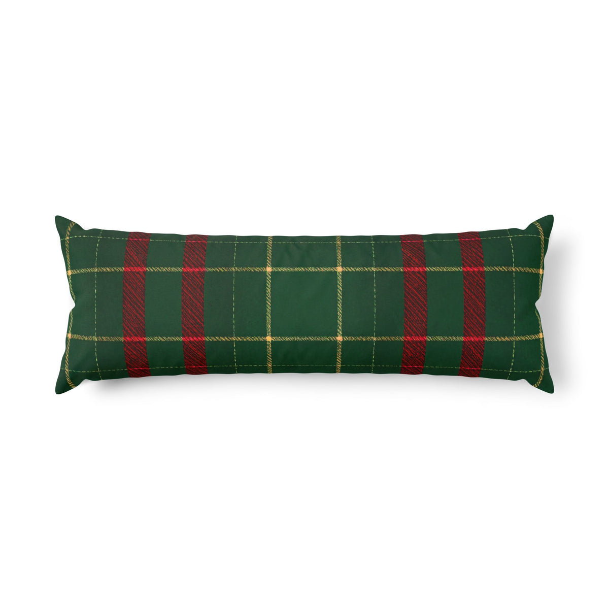 Forest Green & Red Tartan Body Pillow