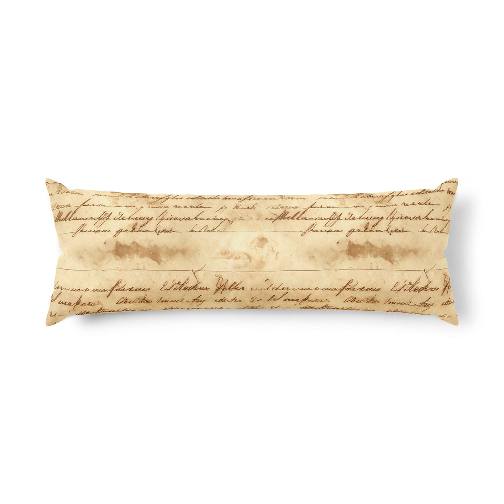 Vintage Script Writing Body Pillow