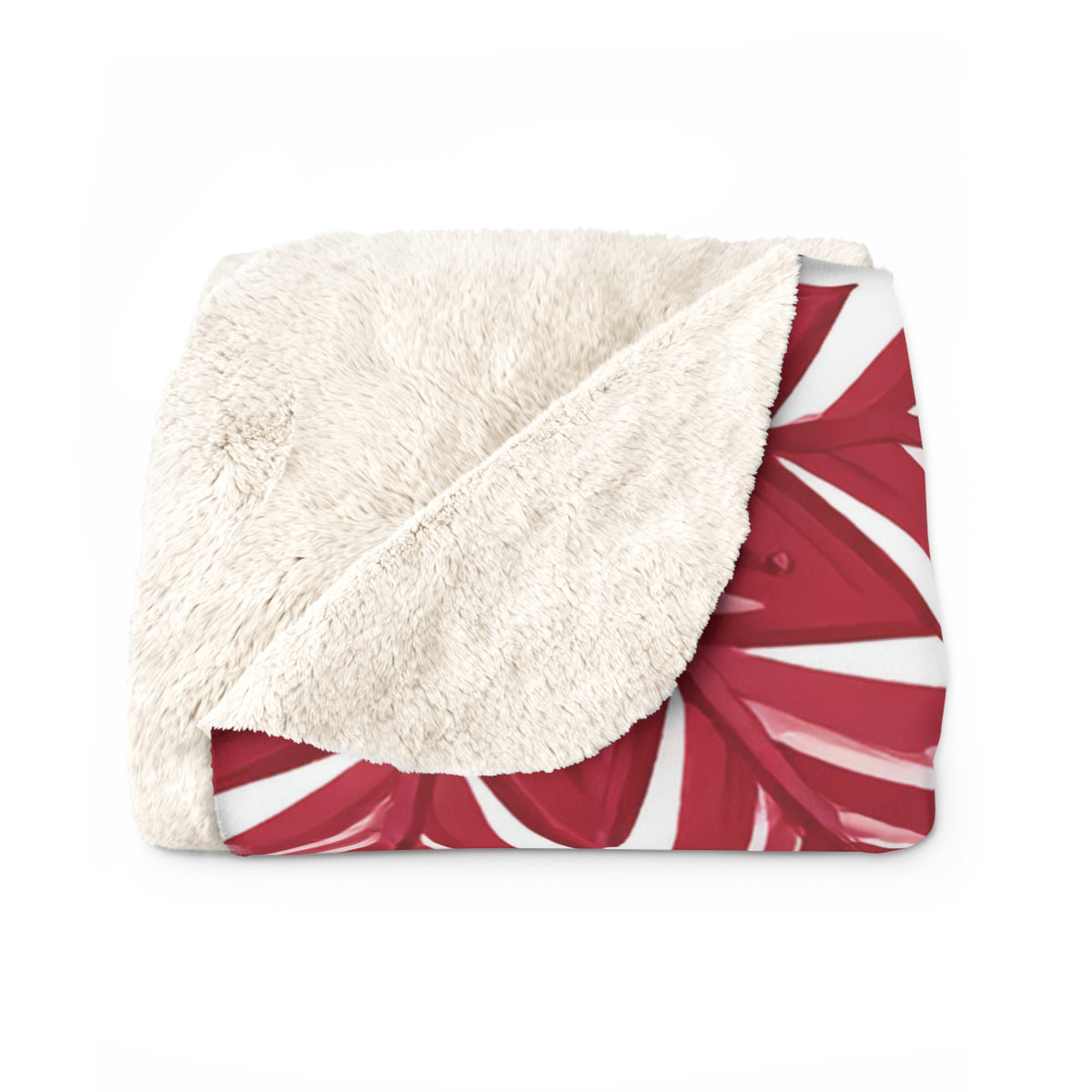 Red & Sage Snowflake Sherpa Fleece Blanket