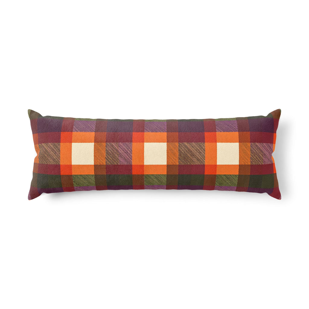 Rustic Autumn Plaid Body Pillow