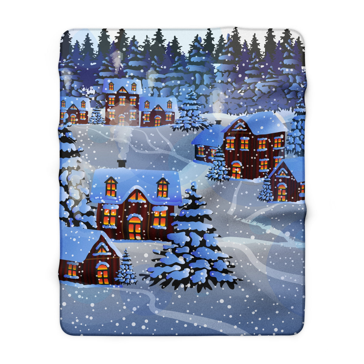 Winter Village Christmas Sherpa Fleece Blanket