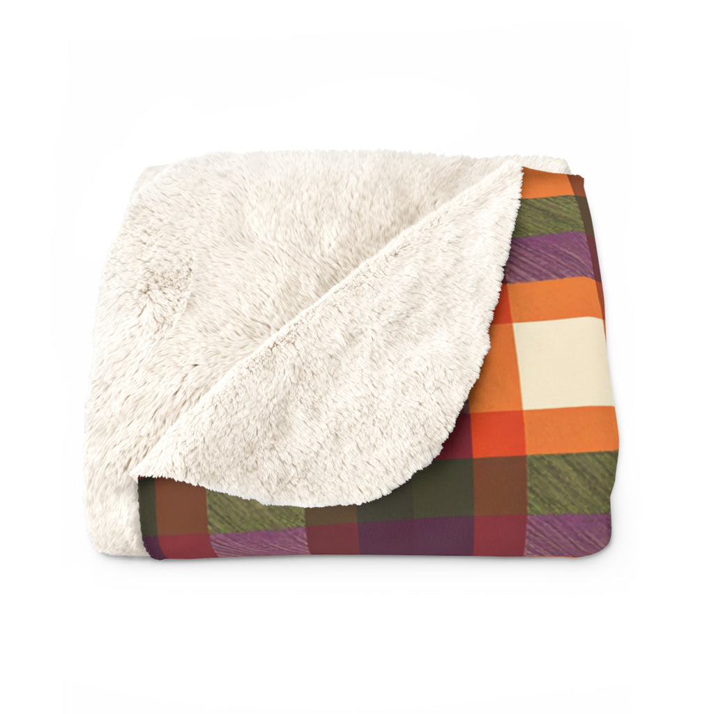 Rustic Plaid Sherpa Fleece Blanket
