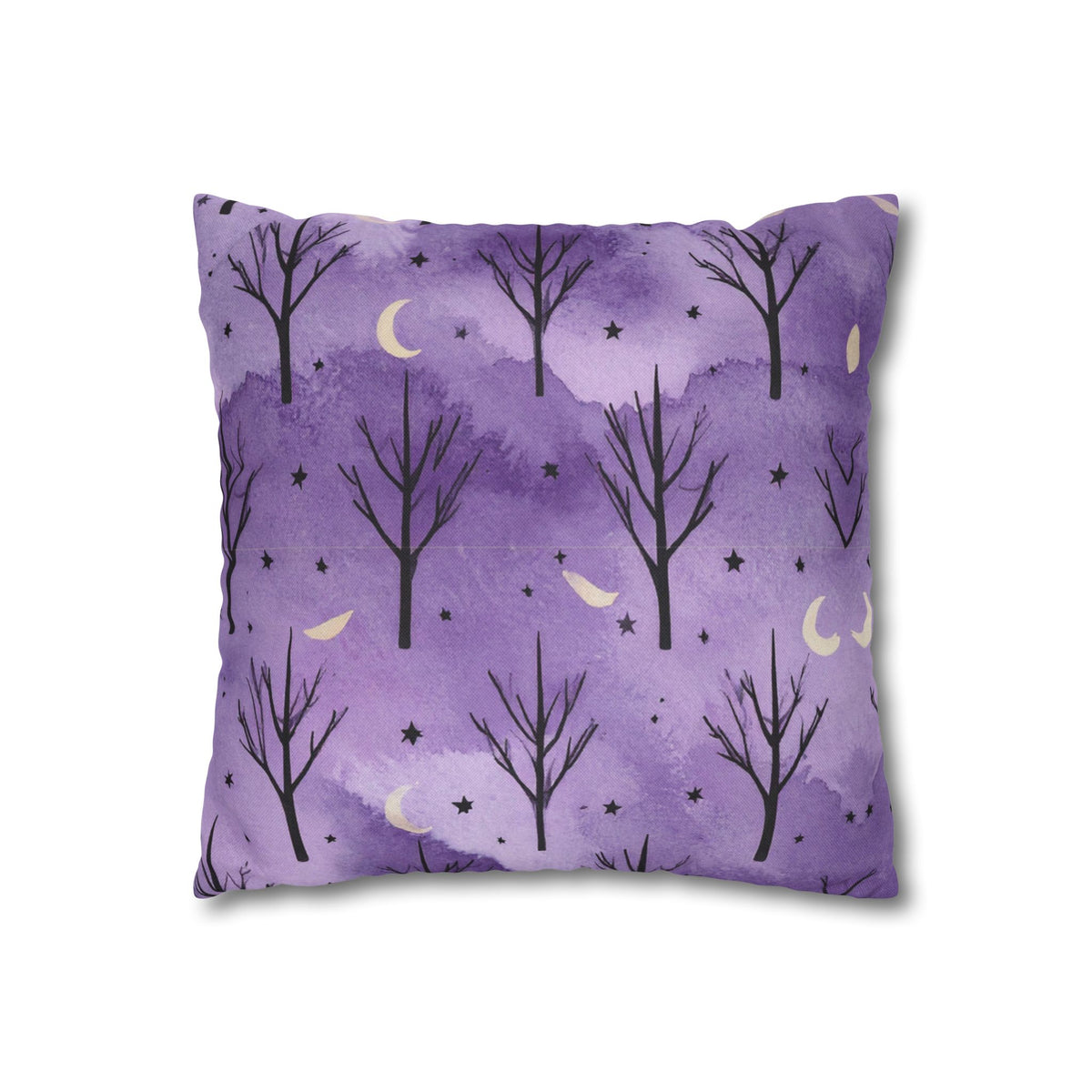 Purple Moonlit Forest Throw Pillow Cover