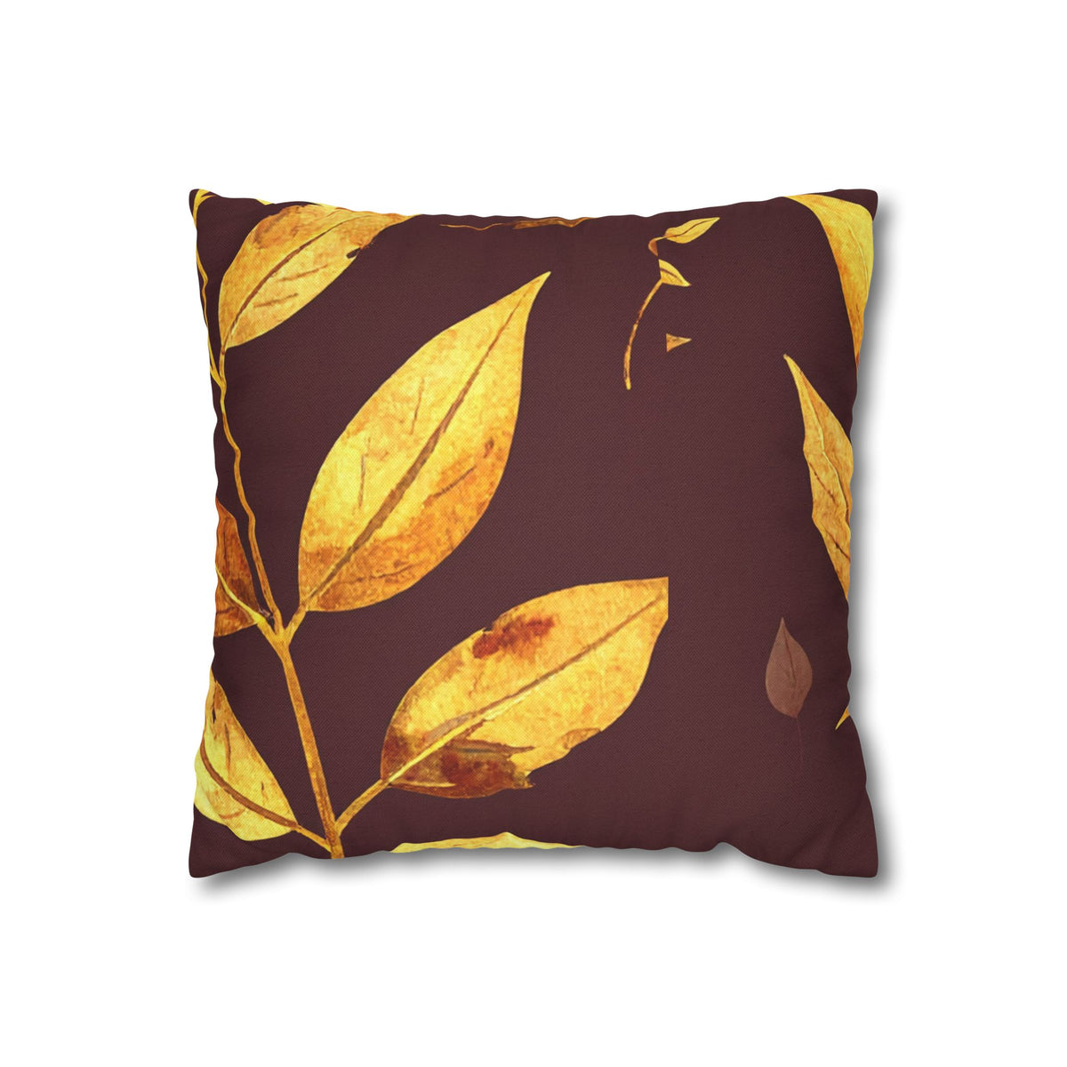 Golden Autumn Leaves Throw Pillow Cover
