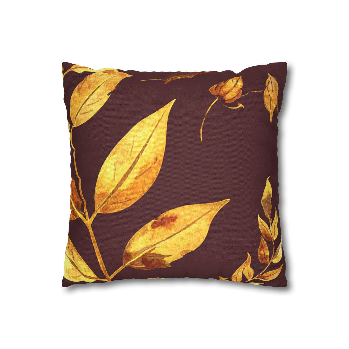 Golden Autumn Leaves Throw Pillow Cover