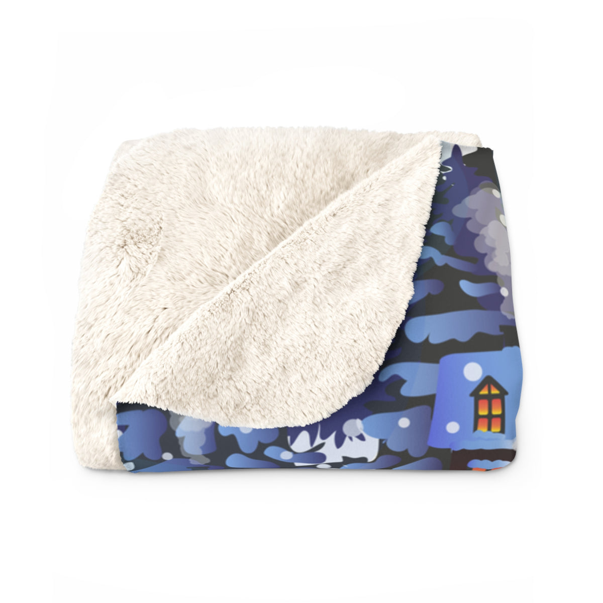 Winter Village Christmas Sherpa Fleece Blanket