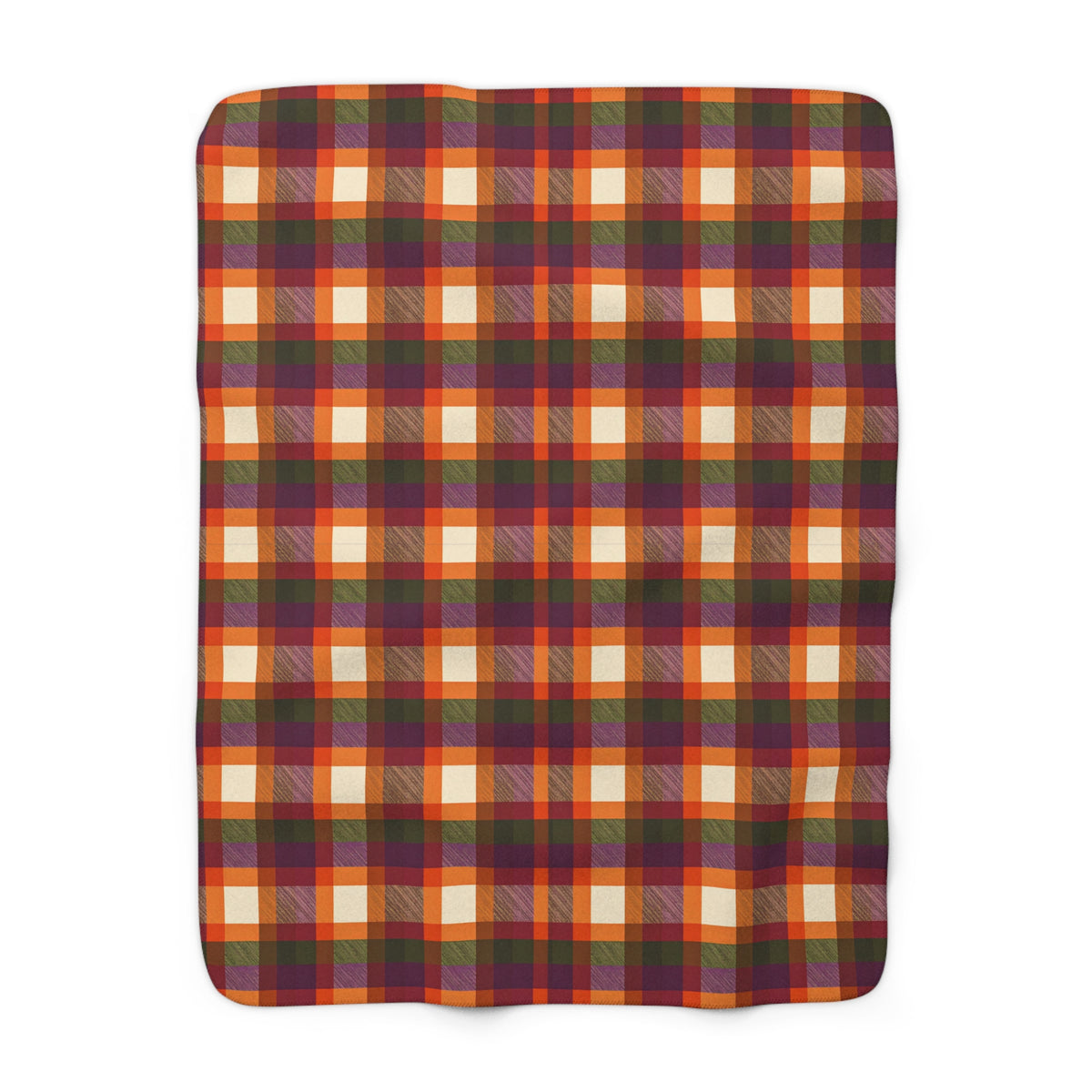 Rustic Plaid Sherpa Fleece Blanket