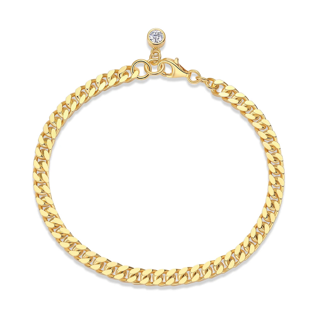 Moissanite Cuban Chain Bracelet - S925 Silver 18K Gold Plated Hip Hop Jewelry Unisex