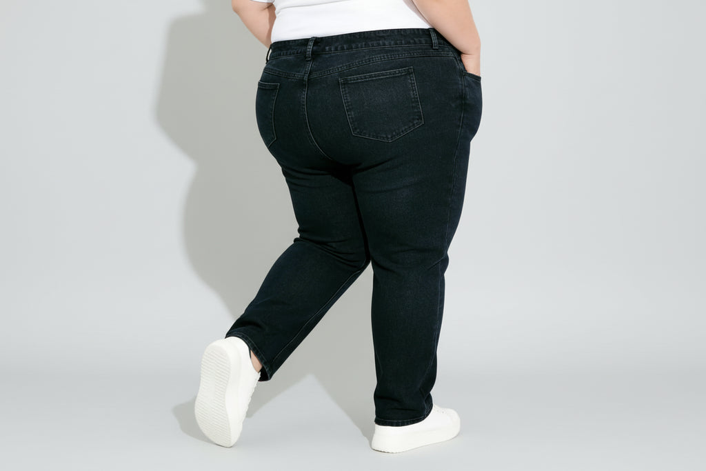 Women's Straight Leg Denim Jeans - Mid Waist Breathable Casual Pants
