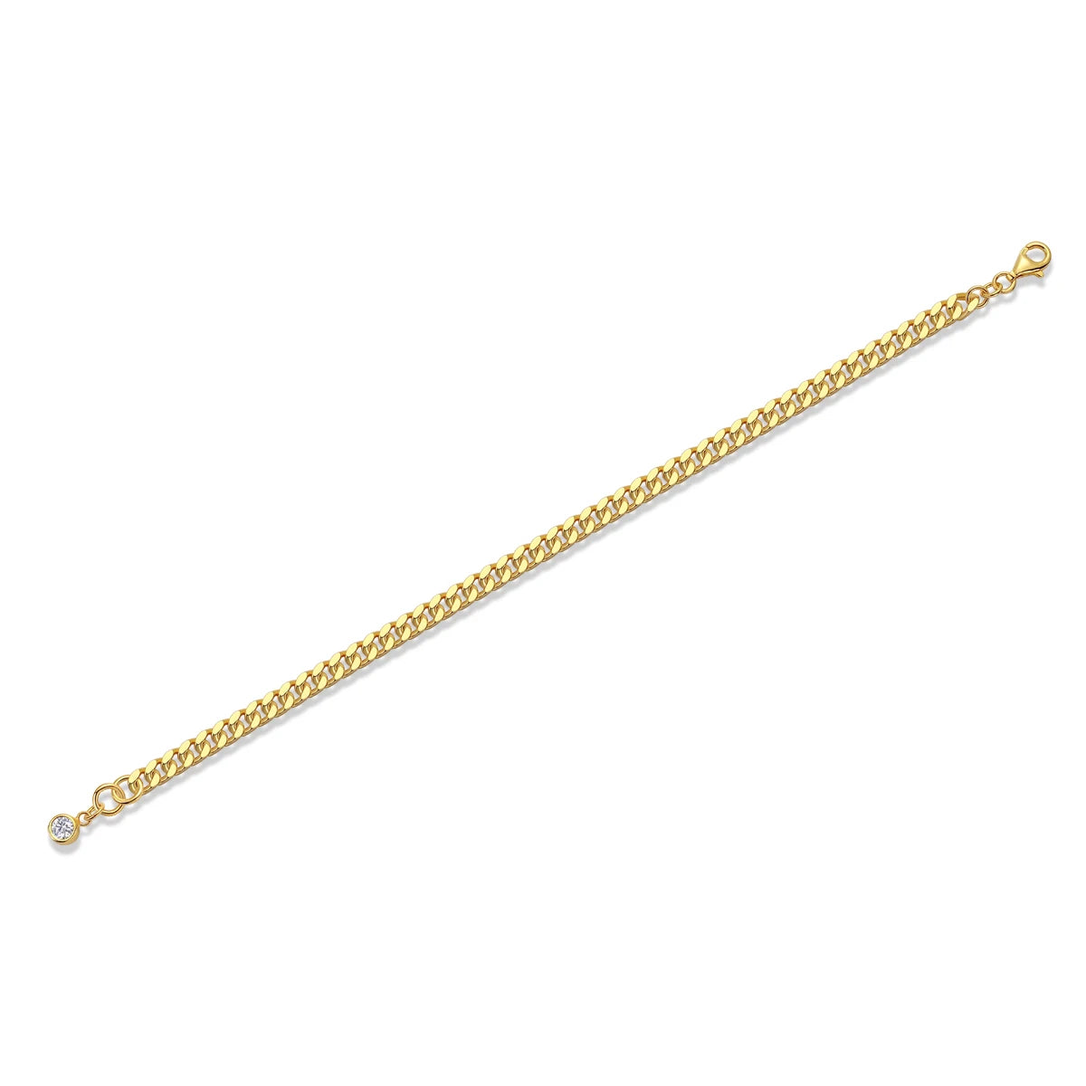 Moissanite Cuban Chain Bracelet - S925 Silver 18K Gold Plated Hip Hop Jewelry Unisex