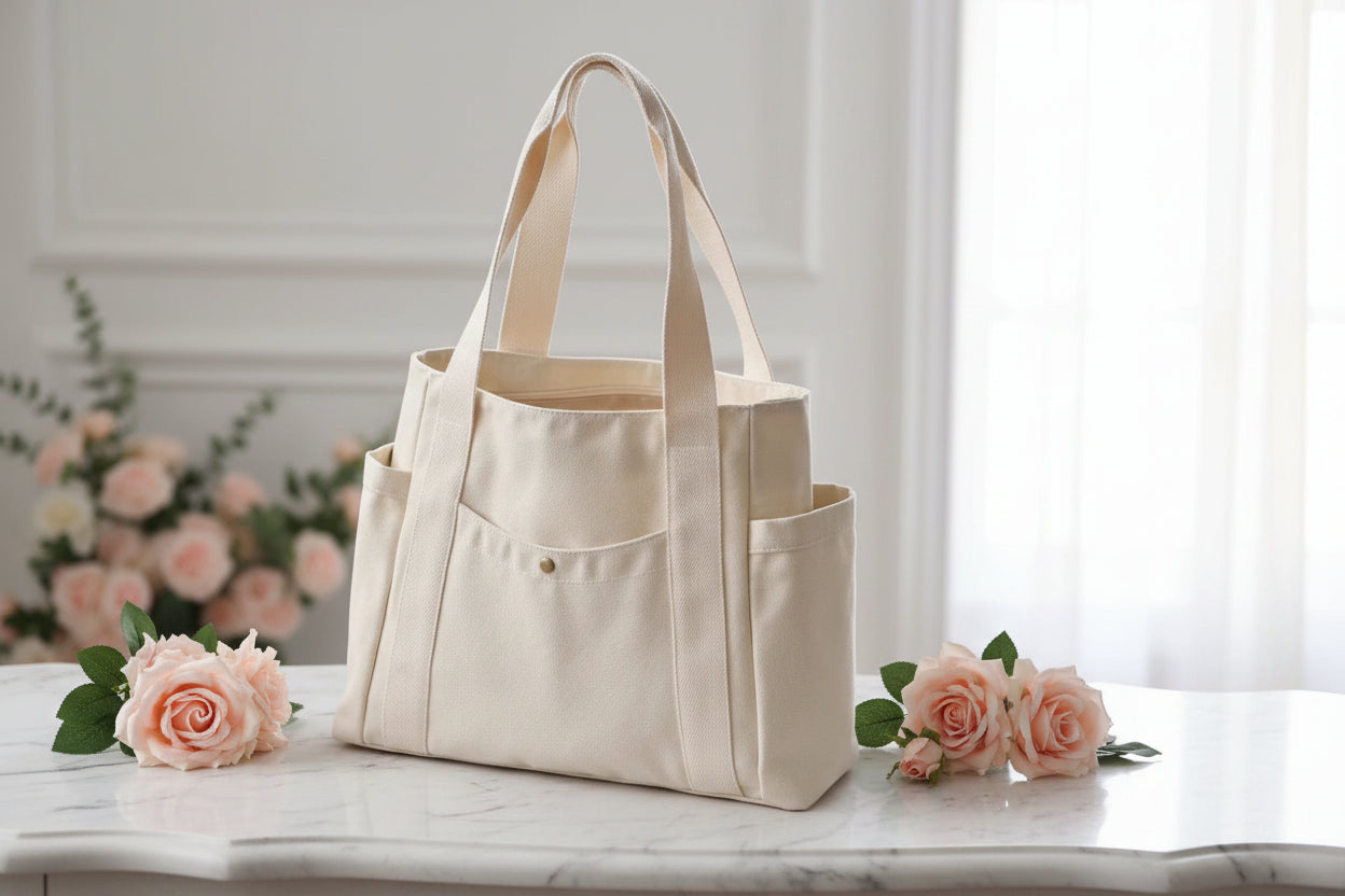 Large Capacity Canvas Tote Bag - Work, College & Everyday Shoulder Bag