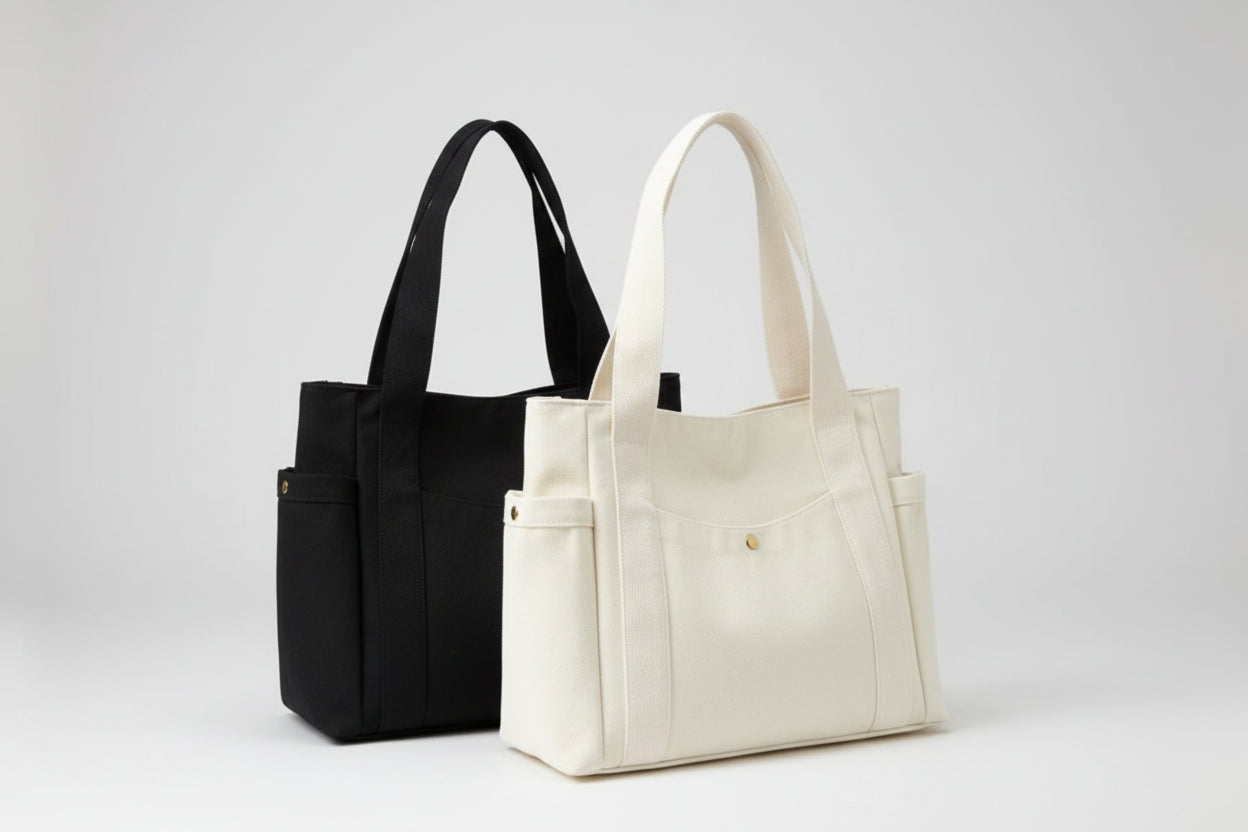 Large Capacity Canvas Tote Bag - Work, College & Everyday Shoulder Bag