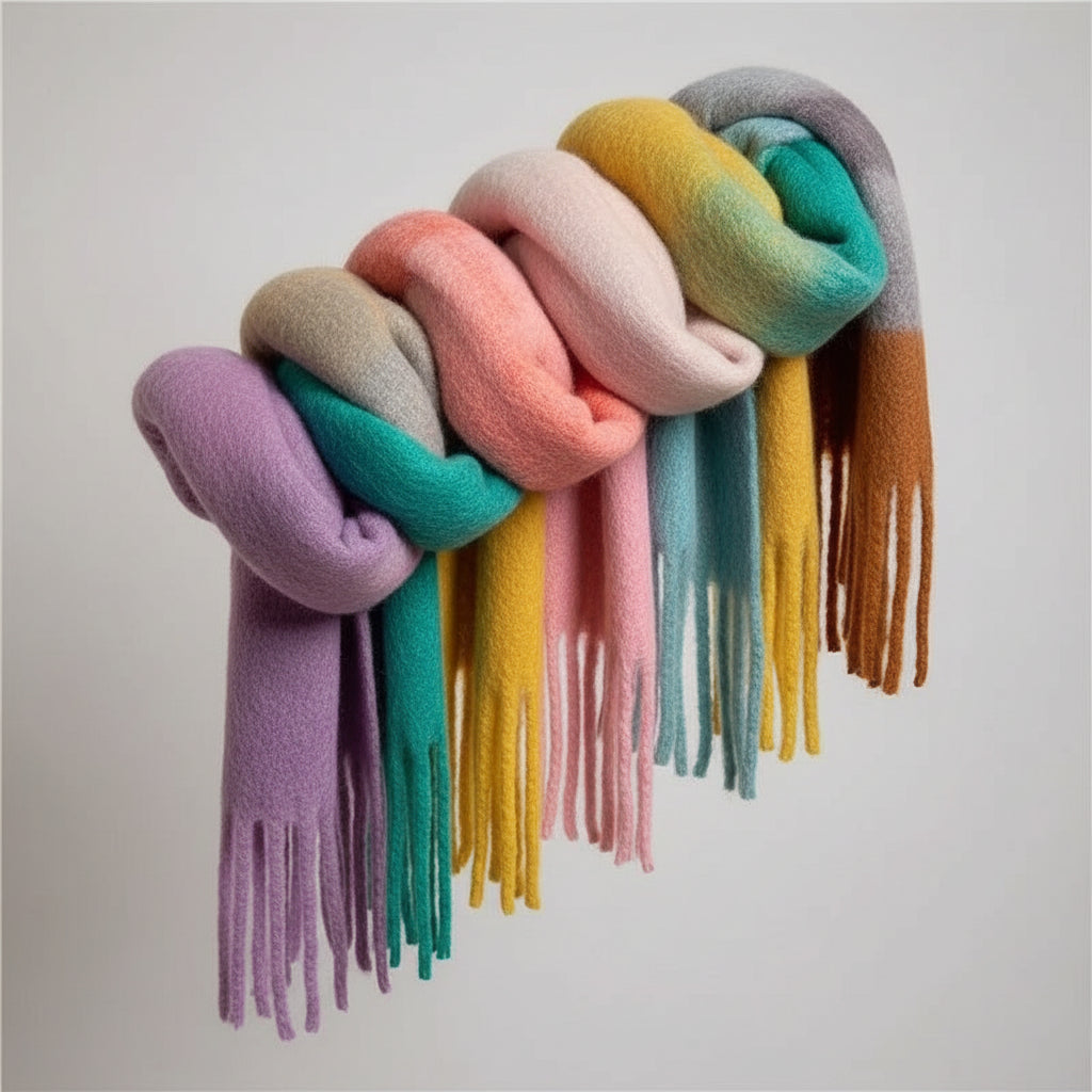 Cashmere Scarf for Women - Thick Warm Winter Shawl with Tassels