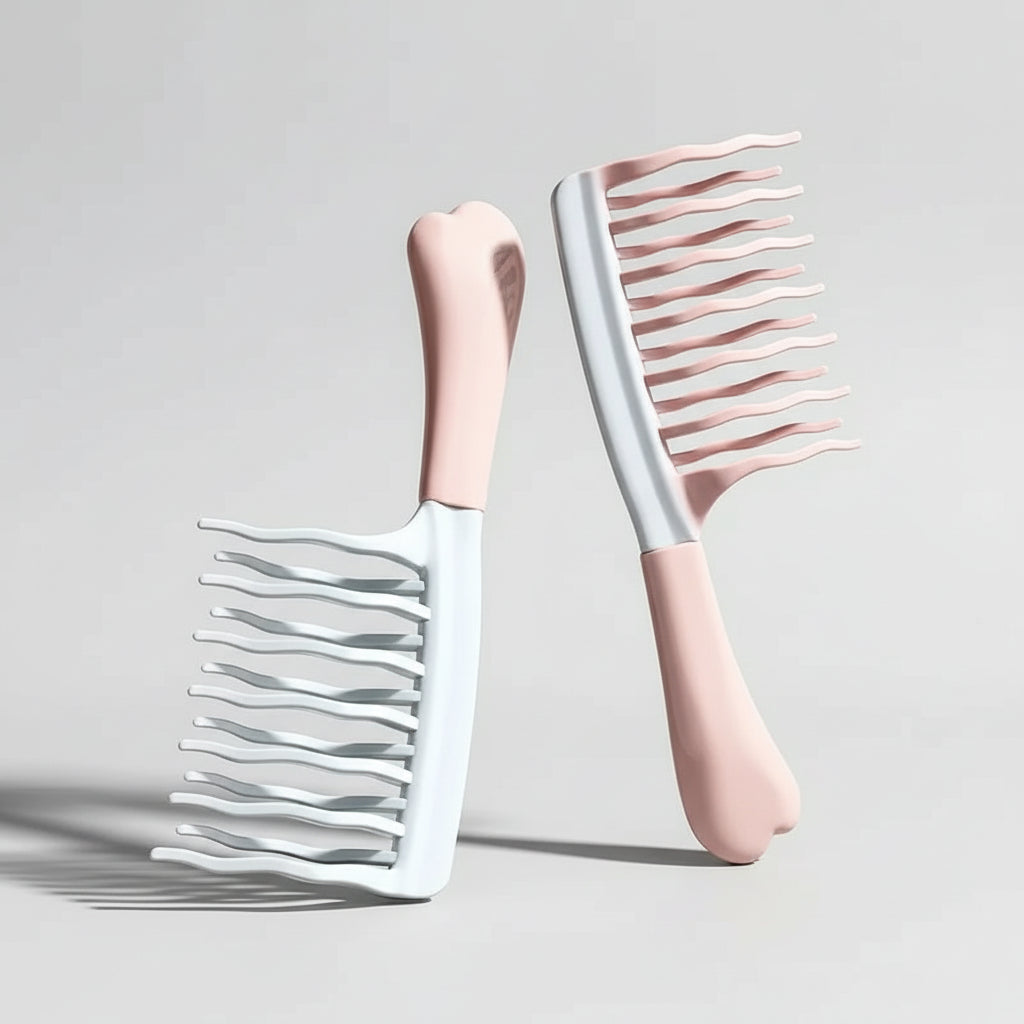 Dual Wide-Tooth Hair Comb - Detangling Comb for Curly Hair & Scalp Massage