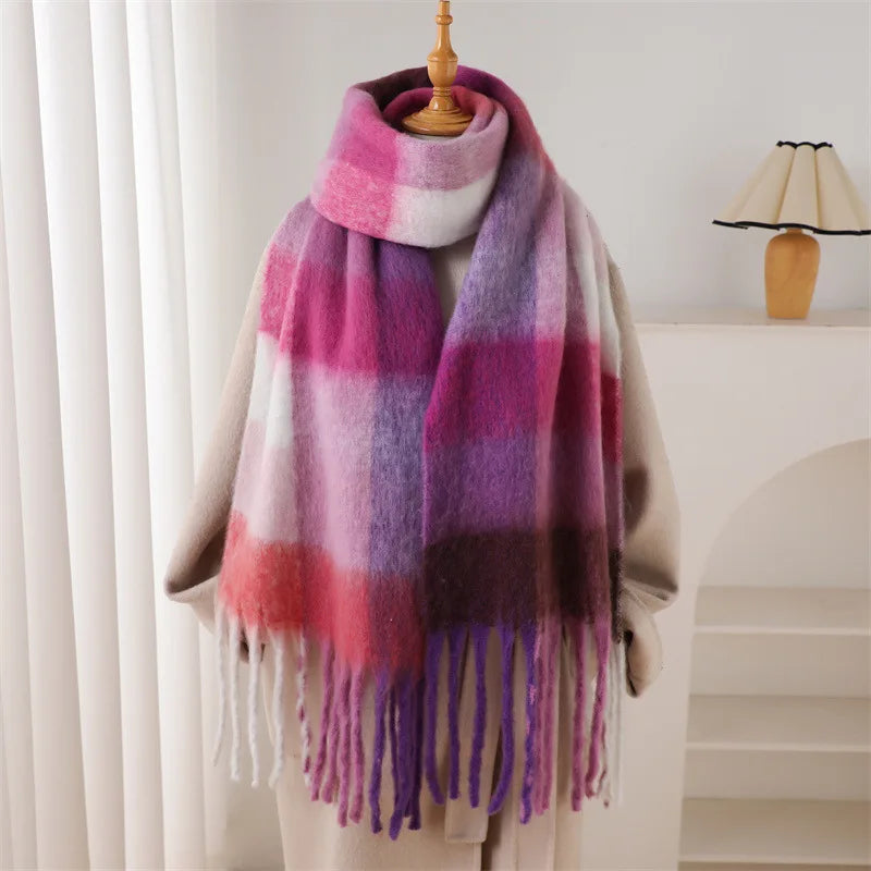 Cashmere Scarf for Women - Thick Warm Winter Shawl with Tassels