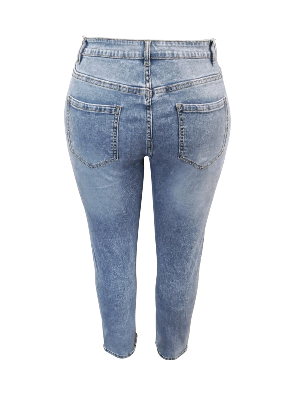 Skinny Stretch Denim Pants - Mid-Rise Breathable Jeans for Women